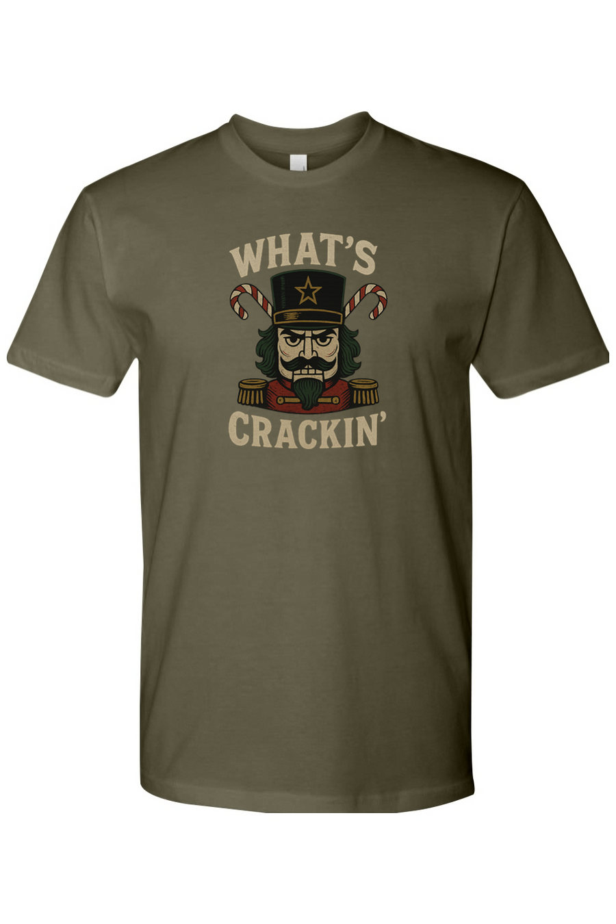 Olive green Christmas t-shirt with