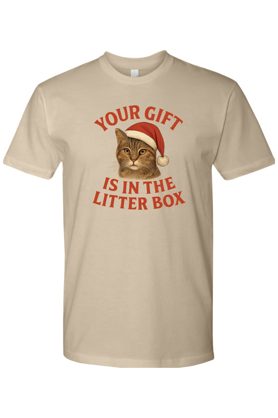 Dark beige Christmas t-shirt with