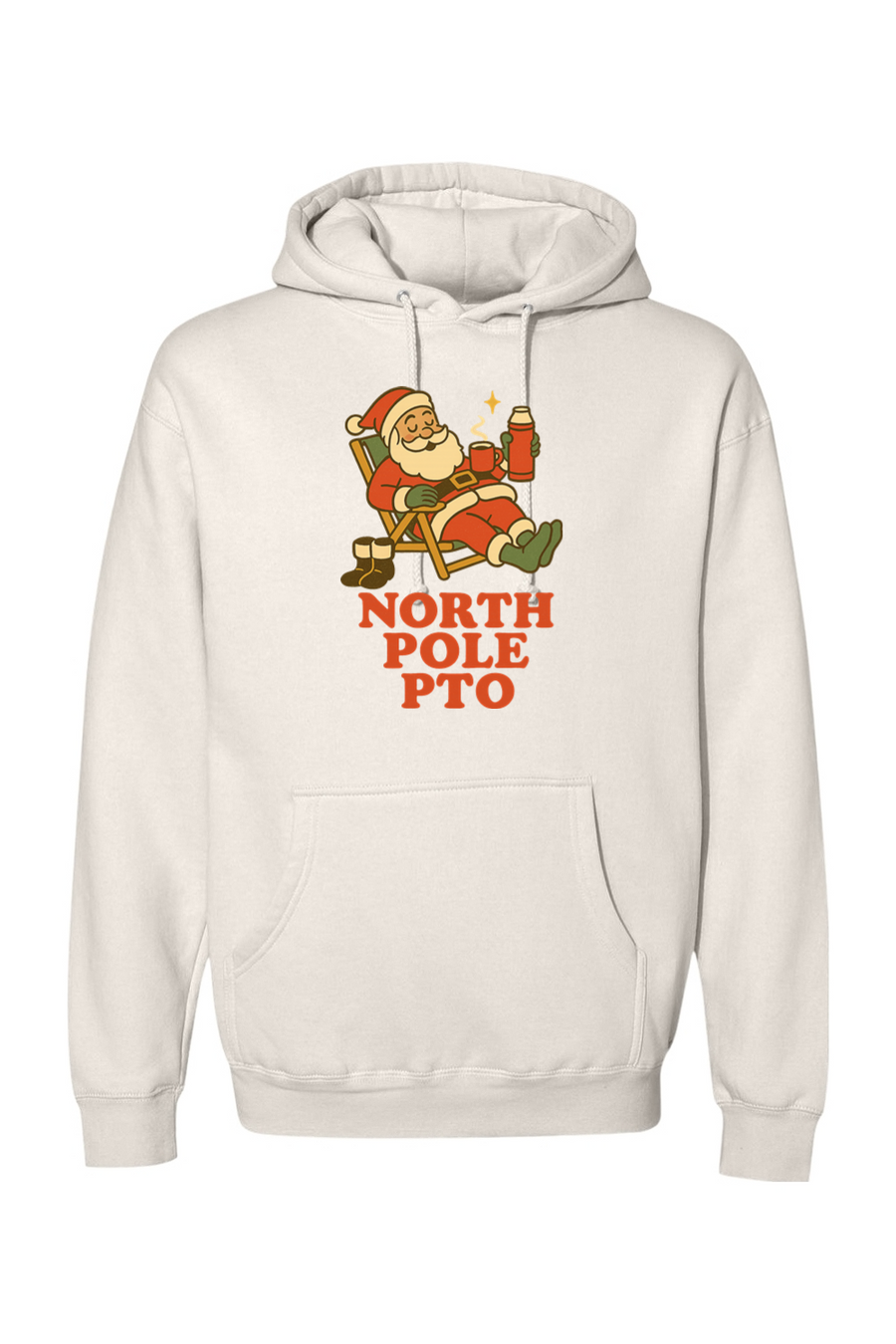 Beige vintage Christmas hoodie with
