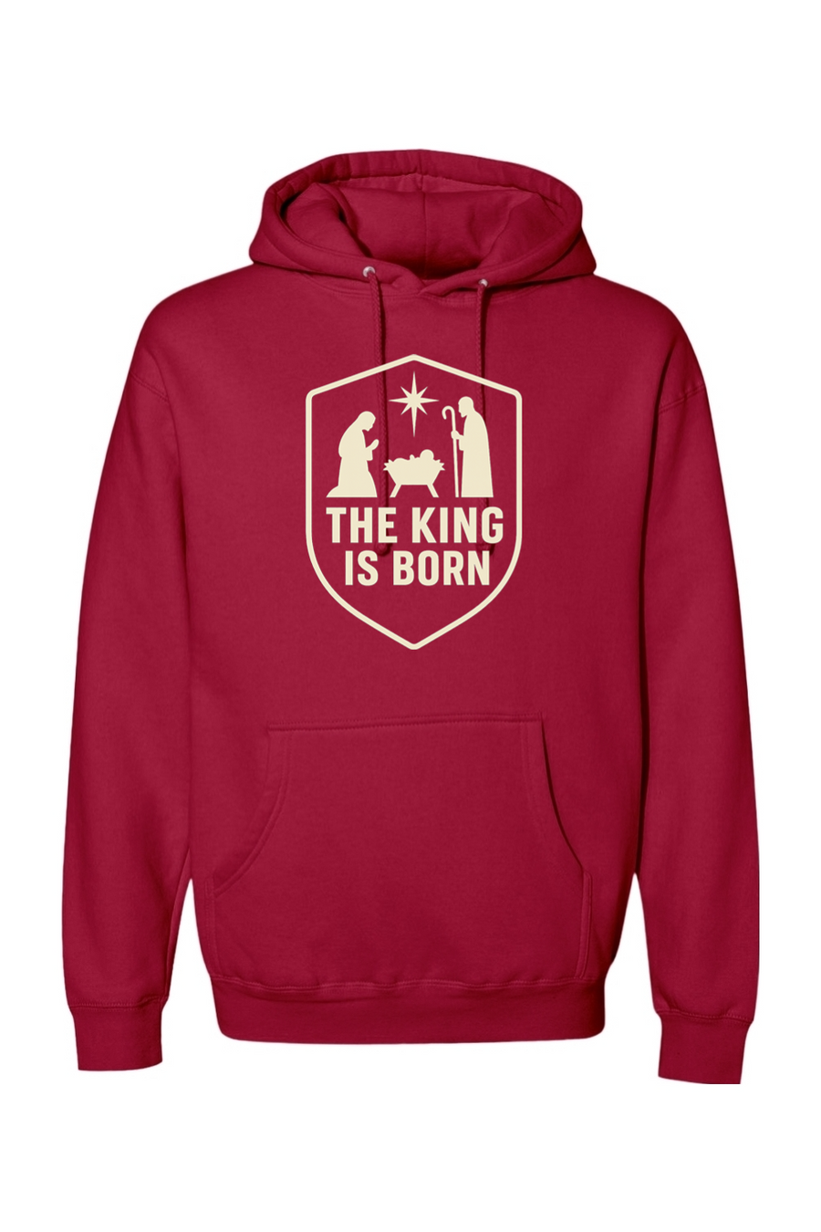 Red religious Christmas hoodie with