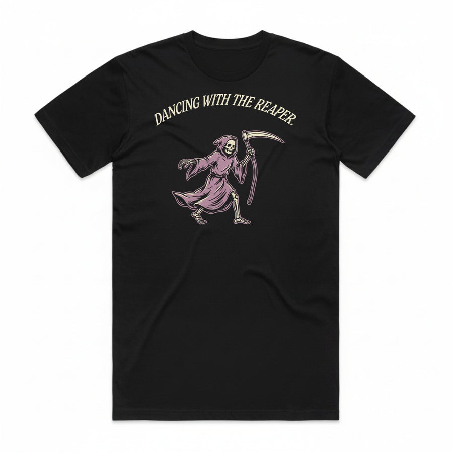 Dancing With The Reaper T-Shirt - Black Cat