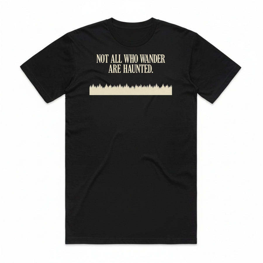 Not All Who Wander Are Haunted T-Shirt - Black Cat