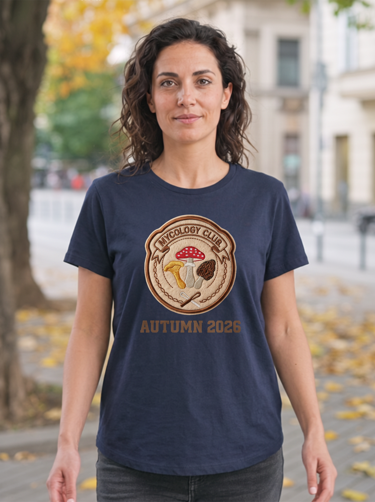 Mycology Club Autumn 2026 T-Shirt - Navy (lifestyle)