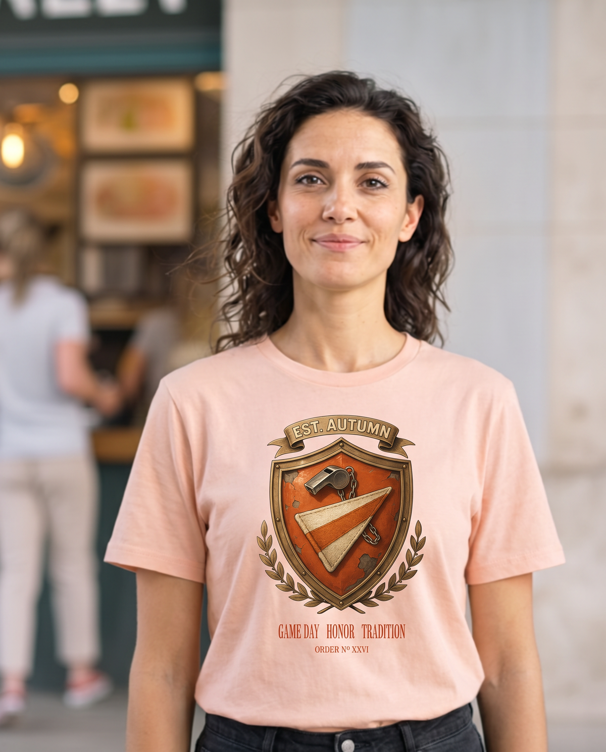 Whistle Pennant Crest T-Shirt - Pale Pink (lifestyle)