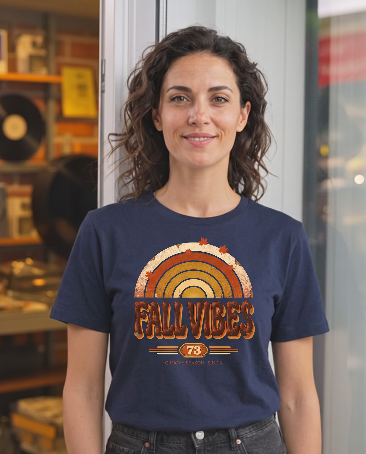 Fall Vibes 73 T-Shirt - Navy (lifestyle)