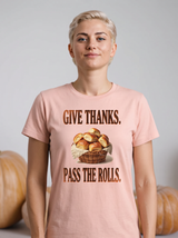 Give Thanks Pass the Rolls T-Shirt - Pale Pink (lifestyle)