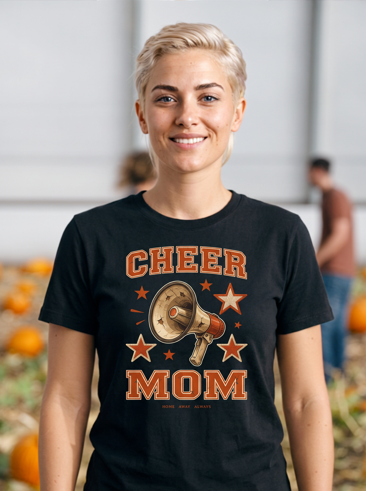 Cheer Mom Varsity T-Shirt - Black (lifestyle)