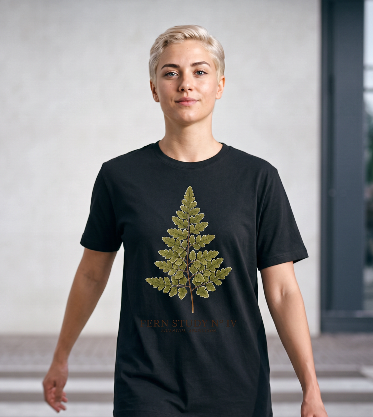 Fern Study No. 4 T-Shirt - Black (lifestyle)
