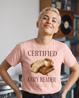 Certified Cozy Reader T-Shirt - Pale Pink (lifestyle)