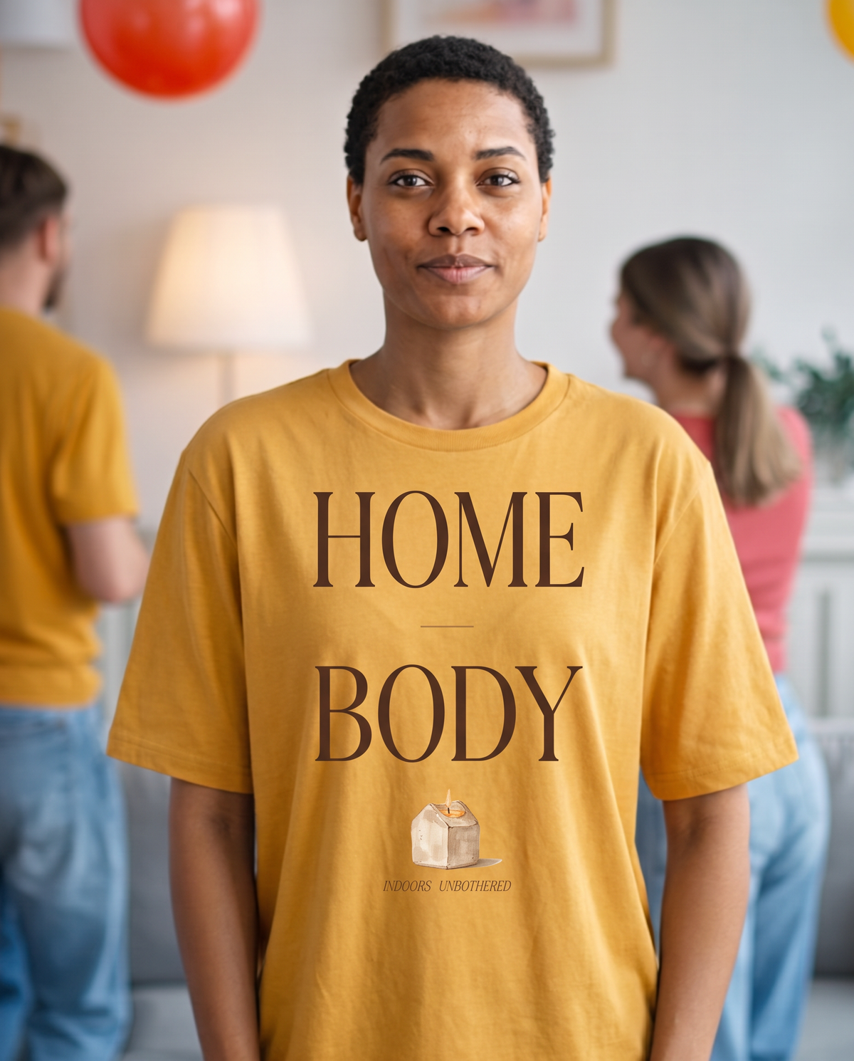 Home Body T-Shirt - Mustard (lifestyle)