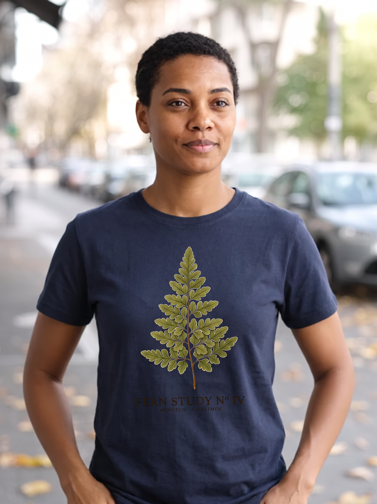 Fern Study No. 4 T-Shirt - Navy (lifestyle)