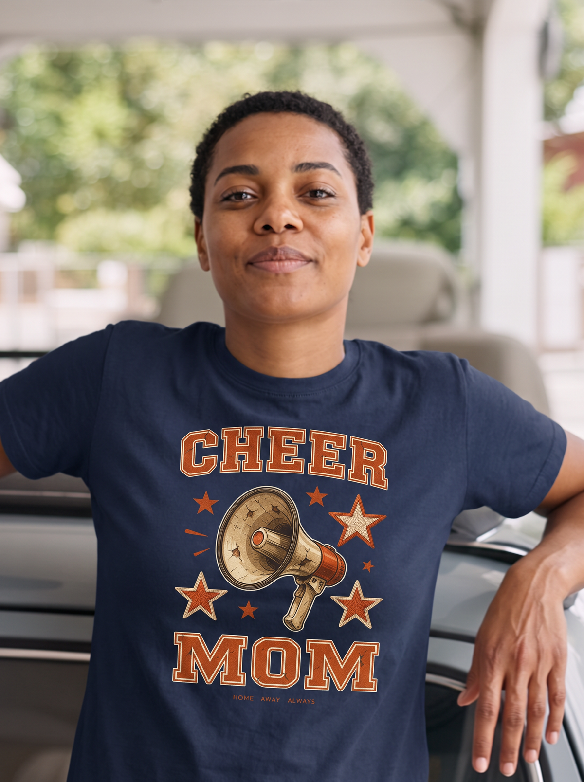 Cheer Mom Varsity T-Shirt - Navy (lifestyle)
