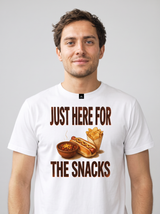 Just Here for the Snacks T-Shirt - White (lifestyle)