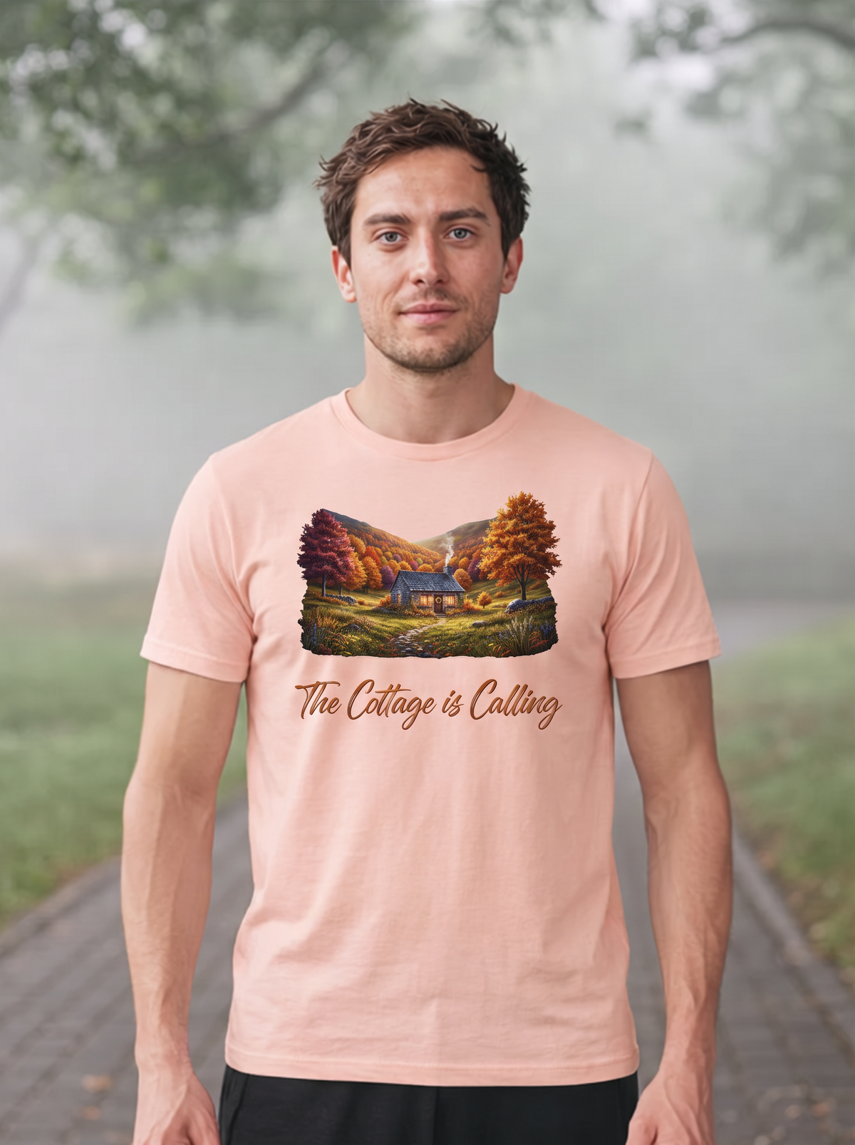 The Cottage is Calling T-Shirt - Pale Pink (lifestyle)