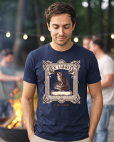 Ex Libris Bookplate T-Shirt - Navy (lifestyle)