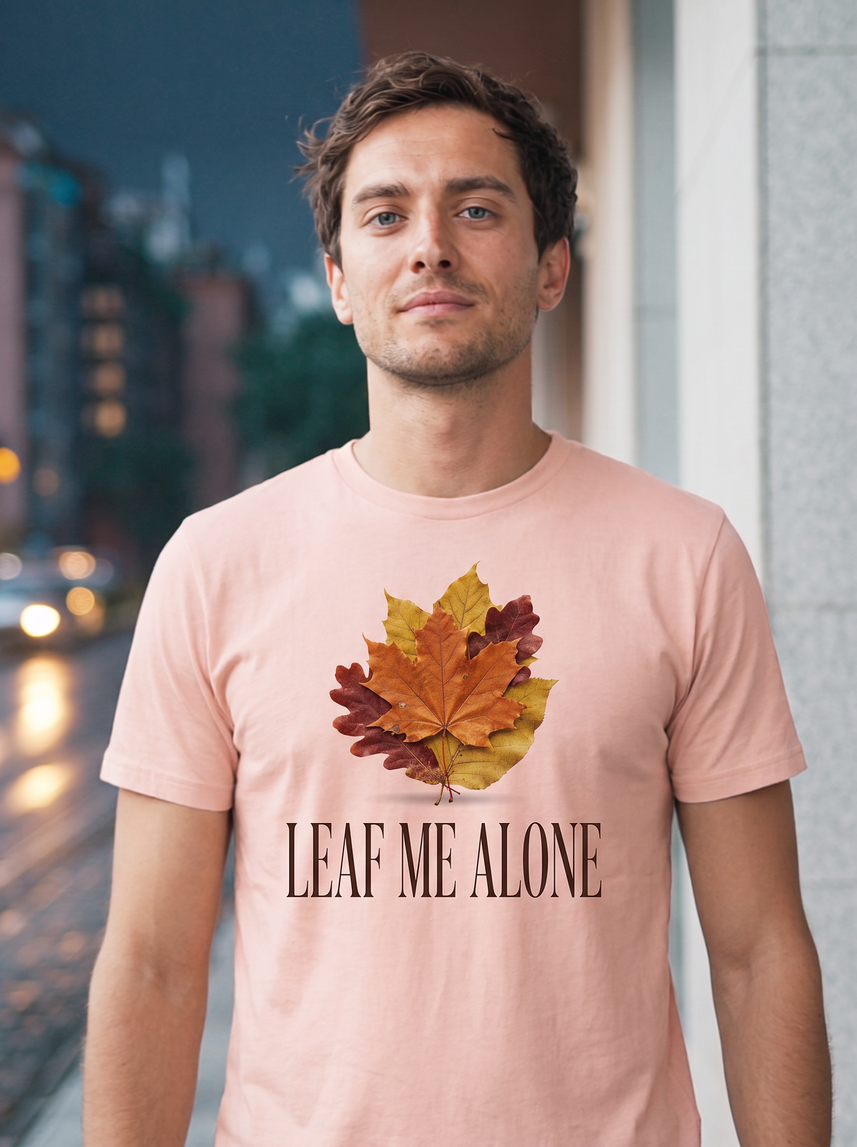 Leaf Me Alone T-Shirt - Pale Pink (lifestyle)