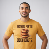 Just Here for the Cider Donuts T-Shirt - Mustard (lifestyle)