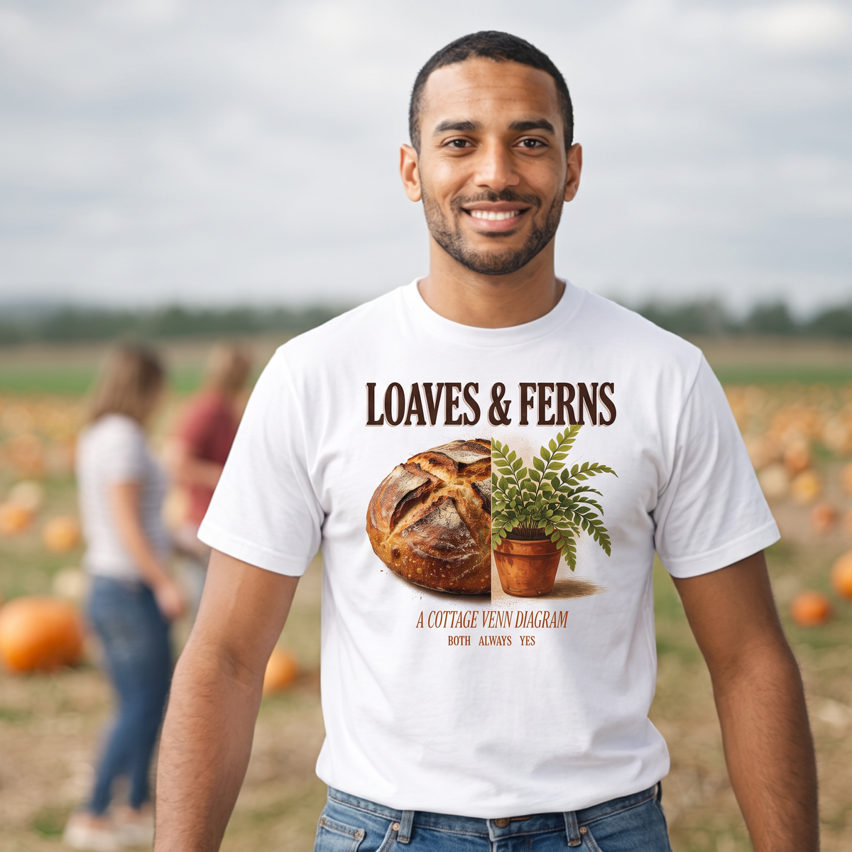 Loaves Ferns T-Shirt - White (lifestyle)