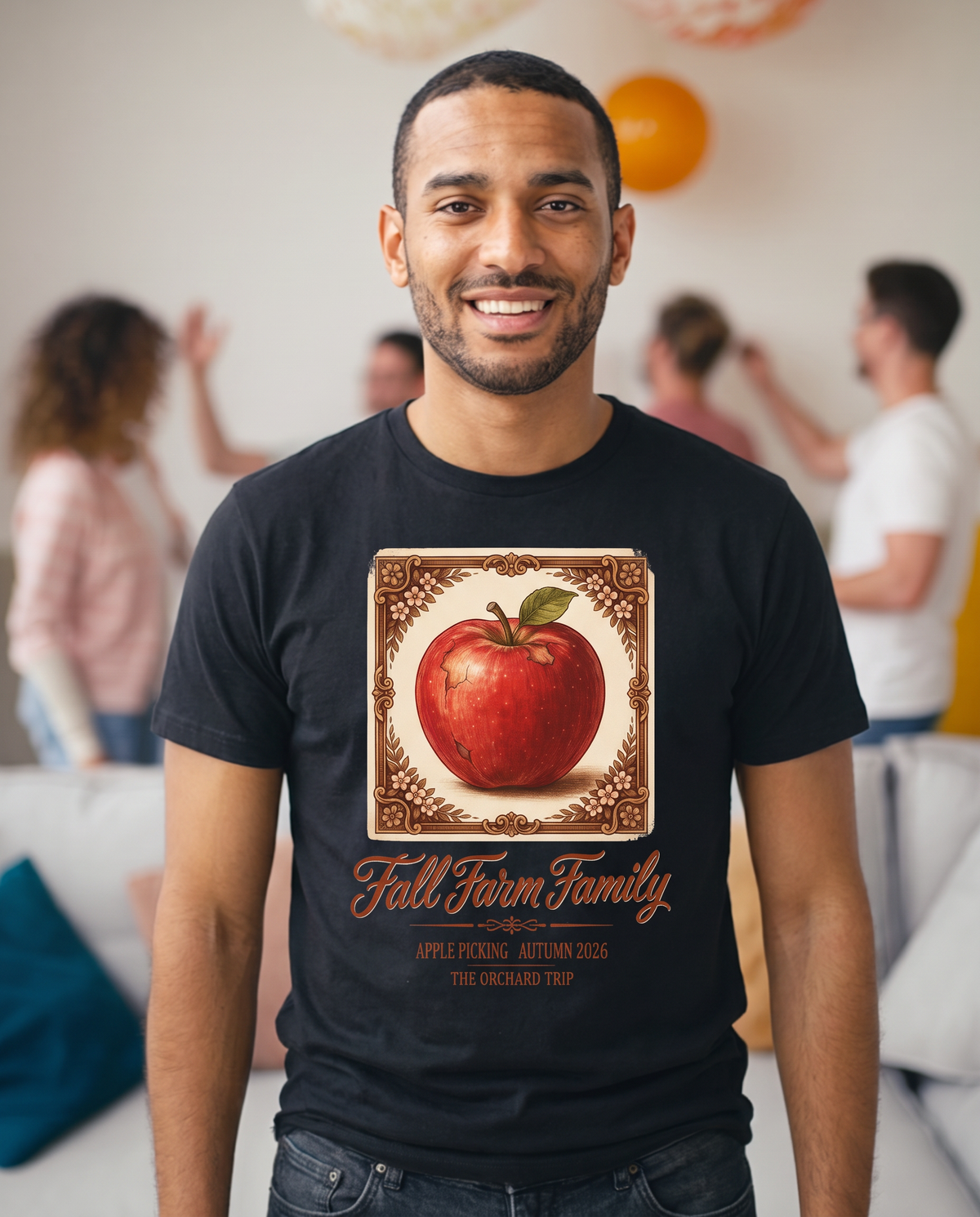 Fall Farm Family Matching Set T-Shirt - Black (lifestyle)