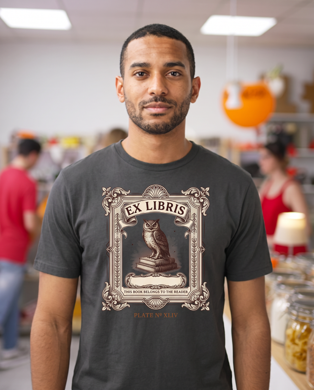 Ex Libris Bookplate T-Shirt - Coal (lifestyle)
