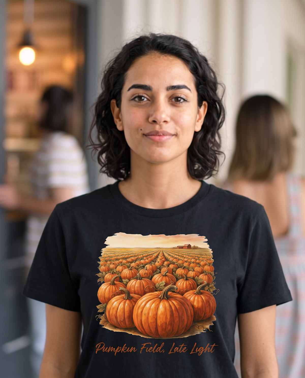 Pumpkin Field Late T-Shirt - Black (lifestyle)