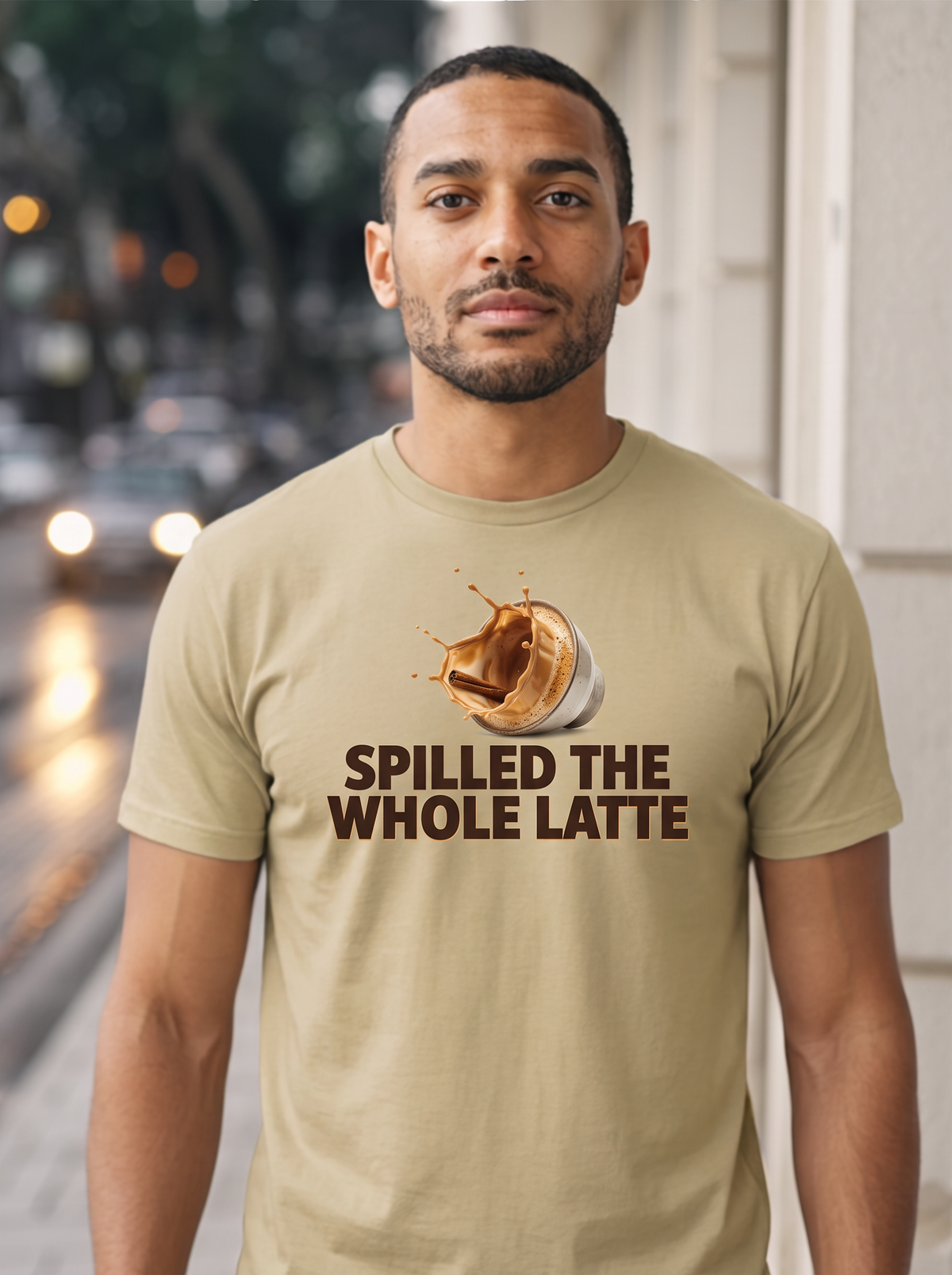 Spilled the Whole Latte T-Shirt - Khaki (lifestyle)