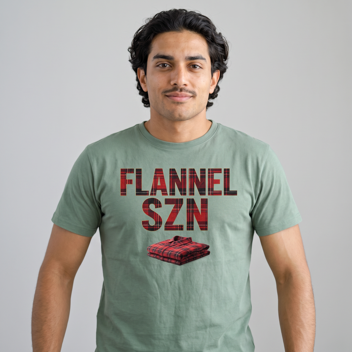 Flannel Szn T-Shirt - Sage (lifestyle)