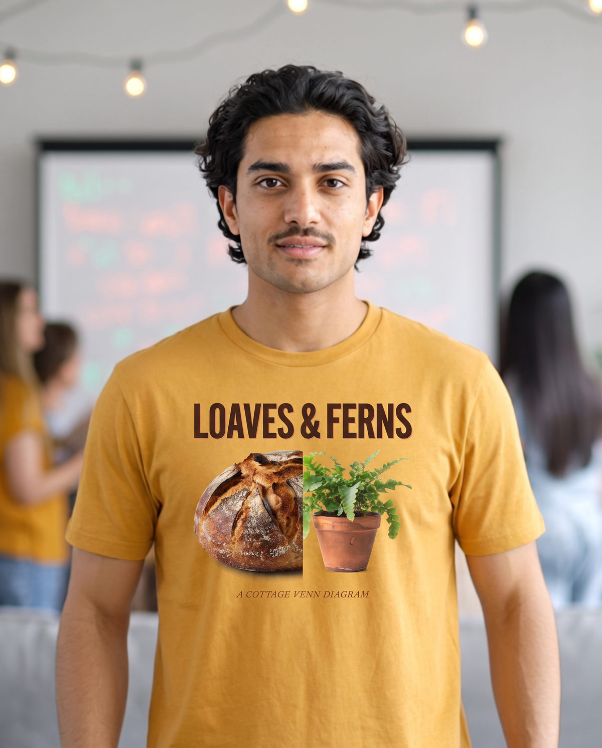 Loaves Ferns T-Shirt - Mustard (lifestyle)