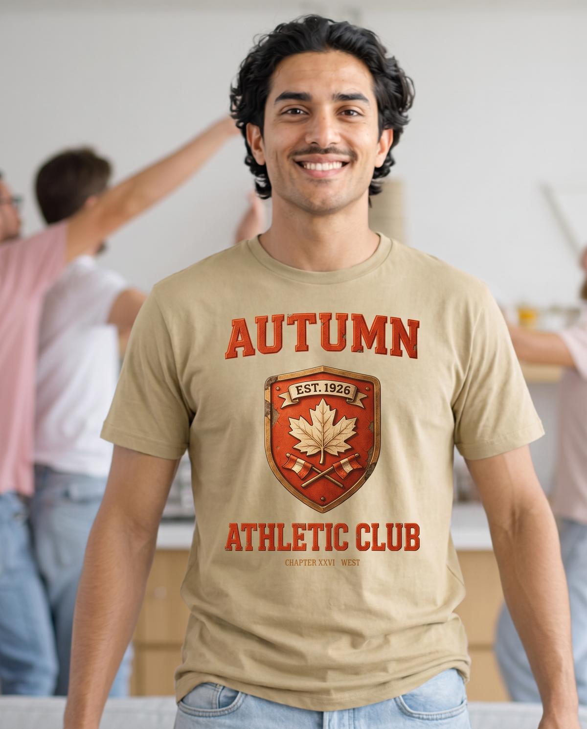 Autumn Athletic Club T-Shirt - Khaki (lifestyle)