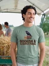 Bookish Slightly Feral T-Shirt - Sage (lifestyle)