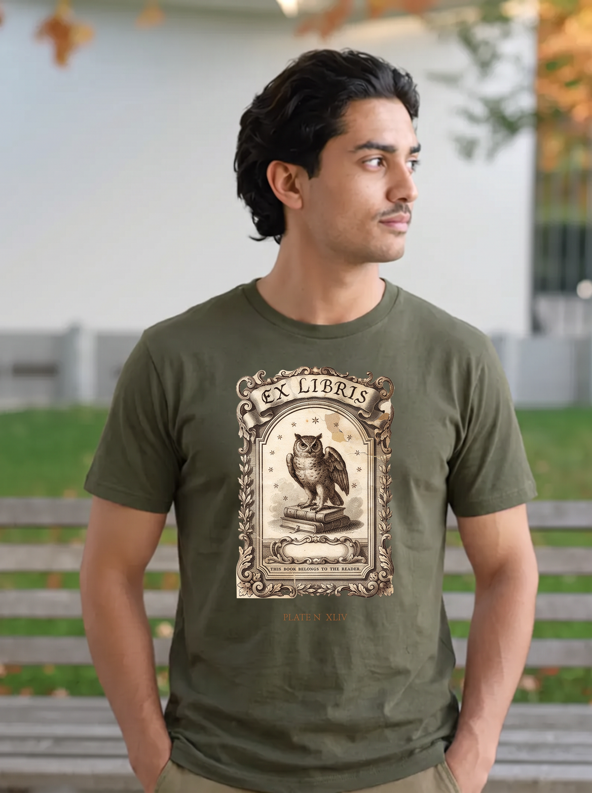 Ex Libris Bookplate T-Shirt - Army (lifestyle)