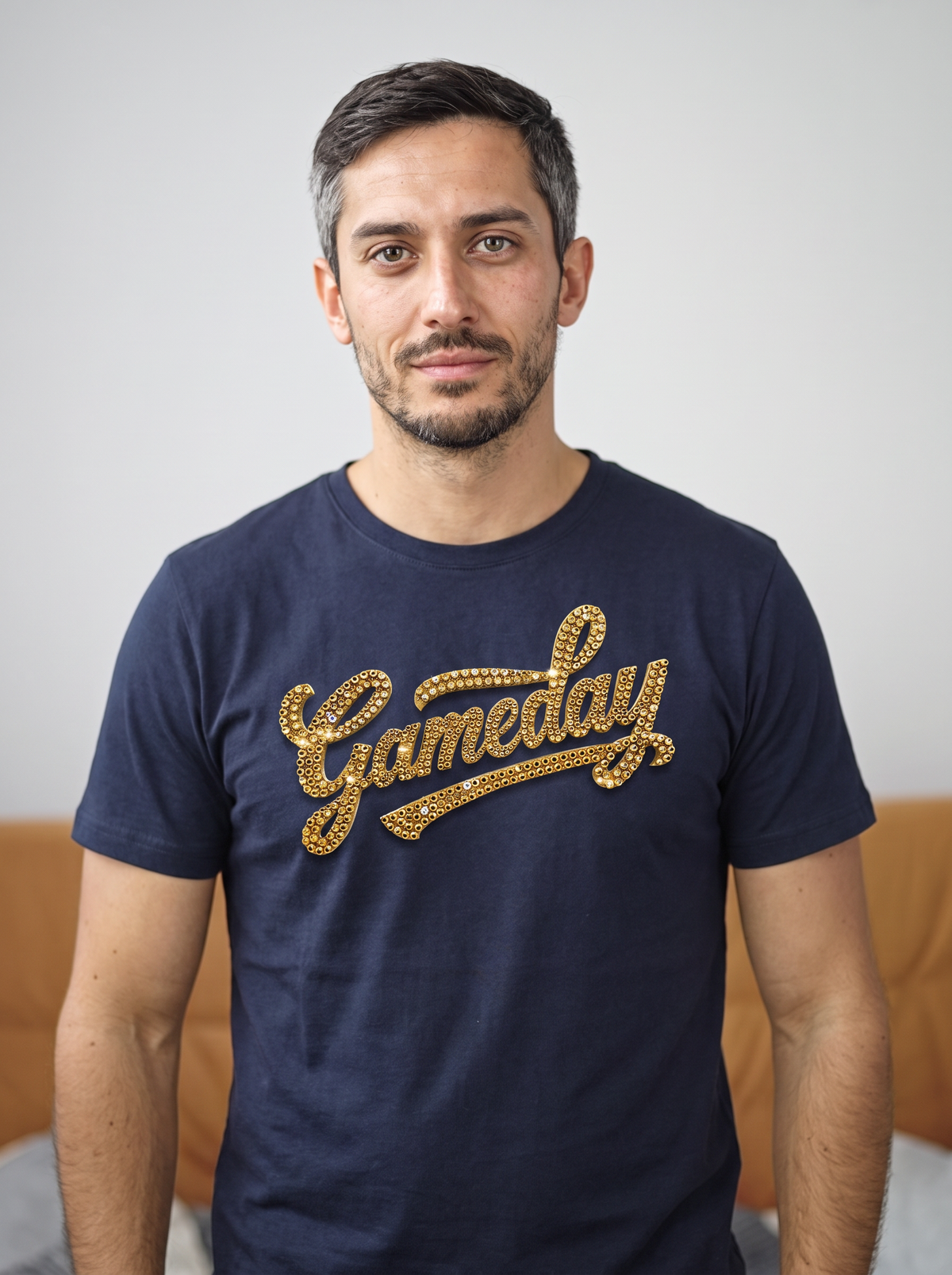 Gameday Rhinestone Print T-Shirt - Navy (lifestyle)