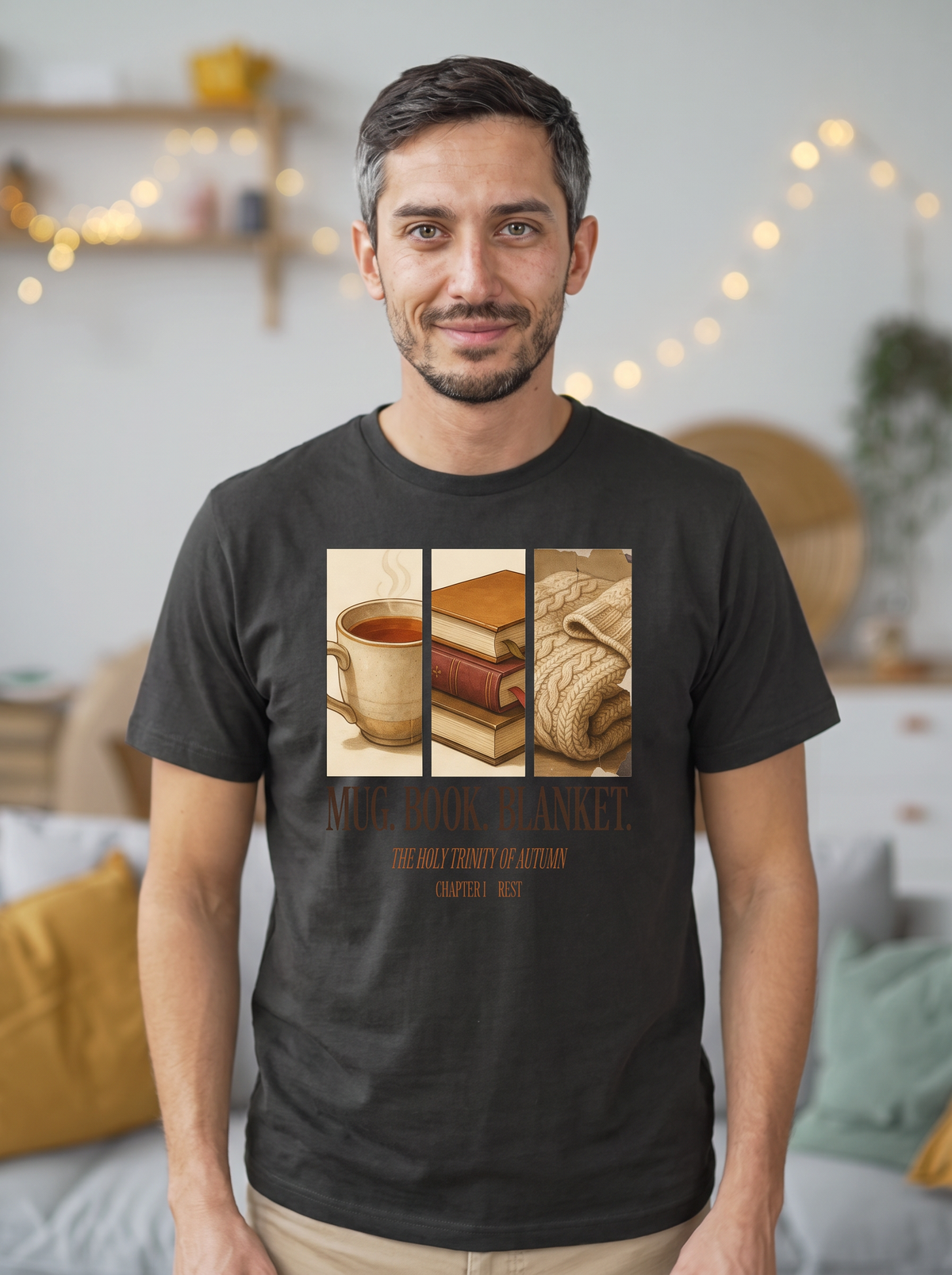 Mug Book Blanket T-Shirt - Coal (lifestyle)