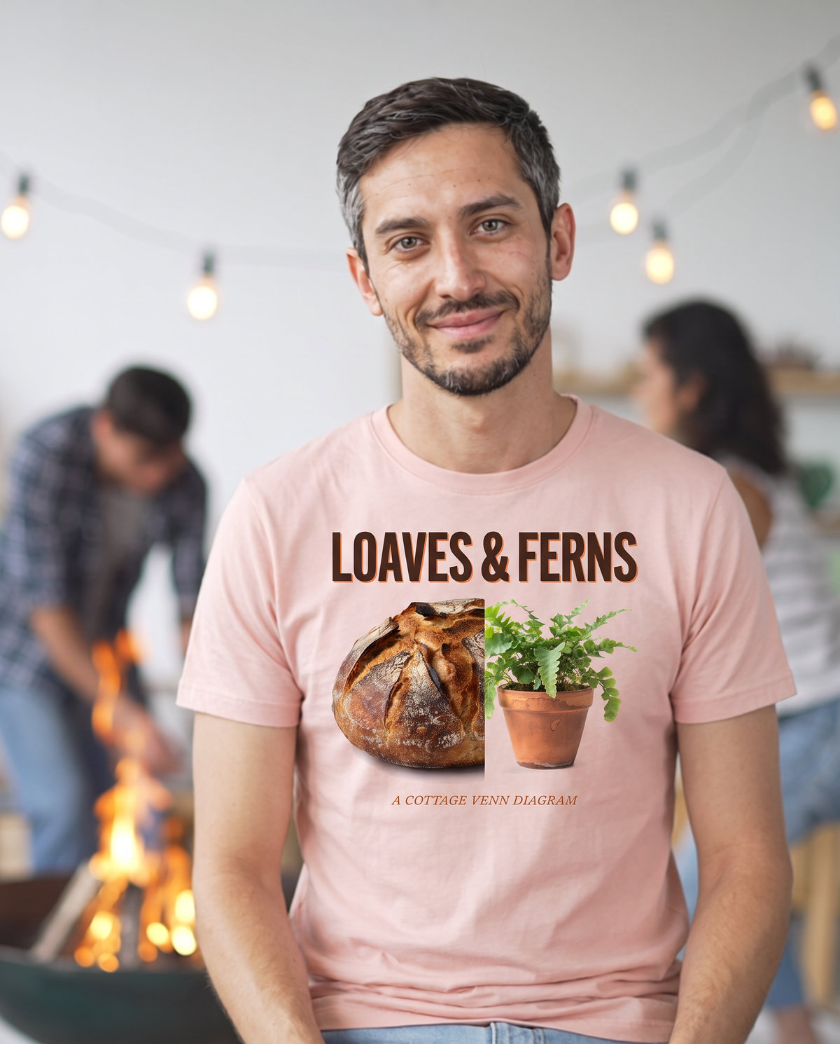 Loaves Ferns T-Shirt - Pale Pink (lifestyle)