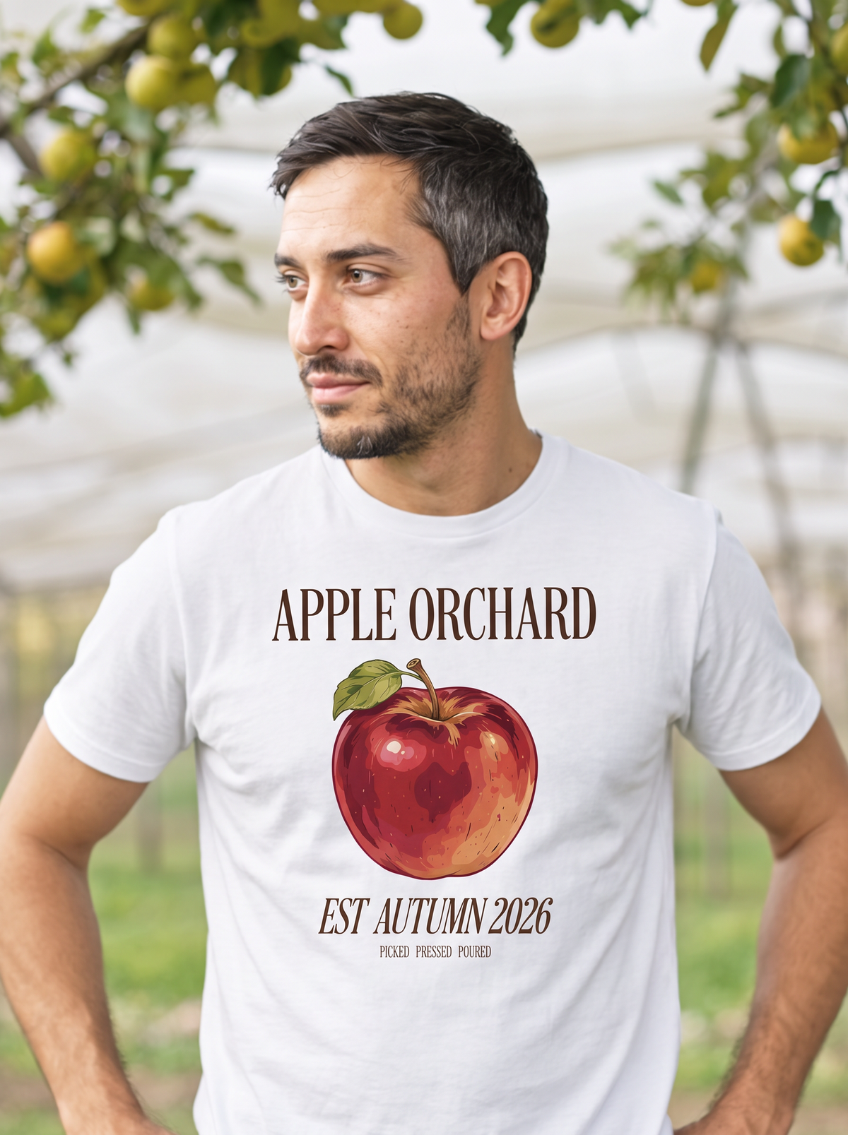 Apple Orchard Est T-Shirt - White (lifestyle)