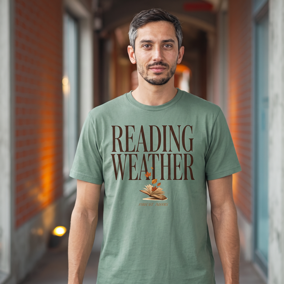 Reading Weather T-Shirt - Sage (lifestyle)