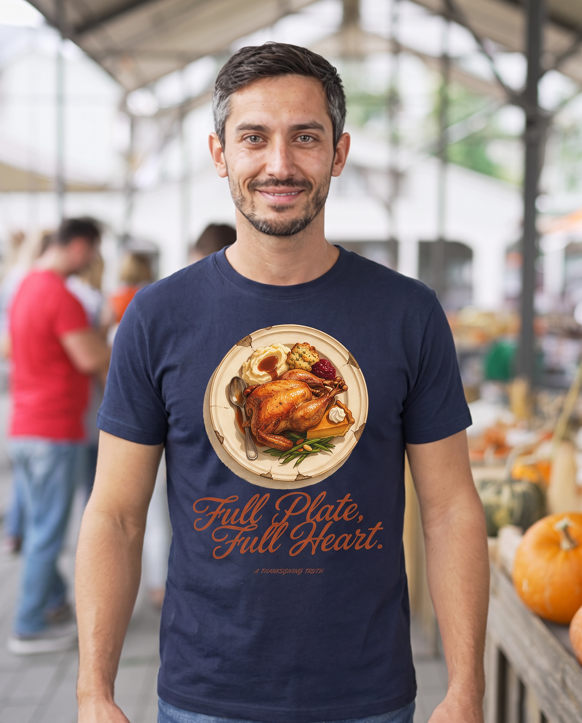 Full Plate Full Heart T-Shirt - Navy (lifestyle)