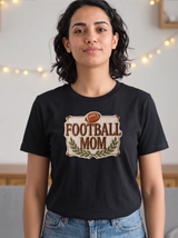 Football Mom Embroidered Cardigan Look T-Shirt - Black (lifestyle)