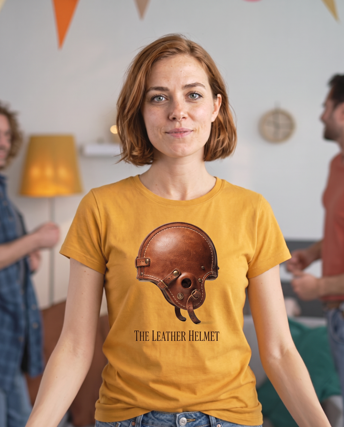 Retro Helmet Icon T-Shirt - Mustard (lifestyle)