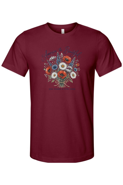 America the Beautiful Flower T-Shirt