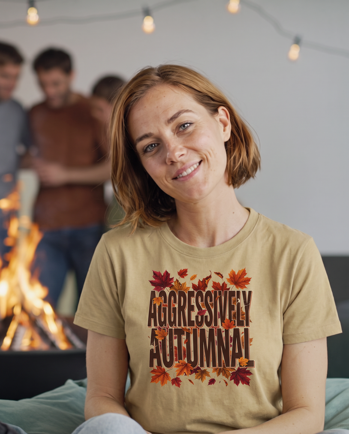 Aggressively Autumnal T-Shirt - Khaki (lifestyle)