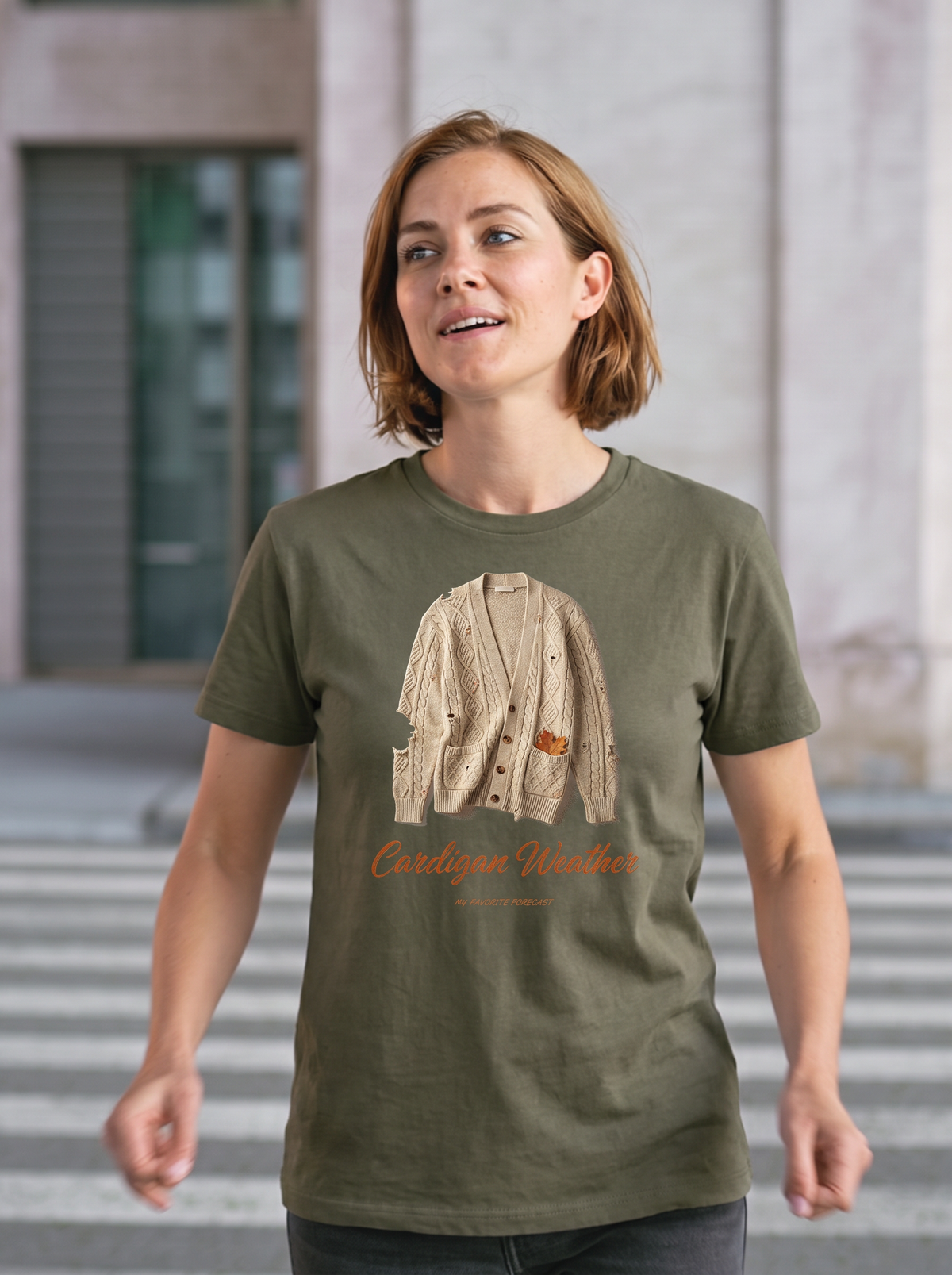 Cardigan Weather T-Shirt - Army (lifestyle)