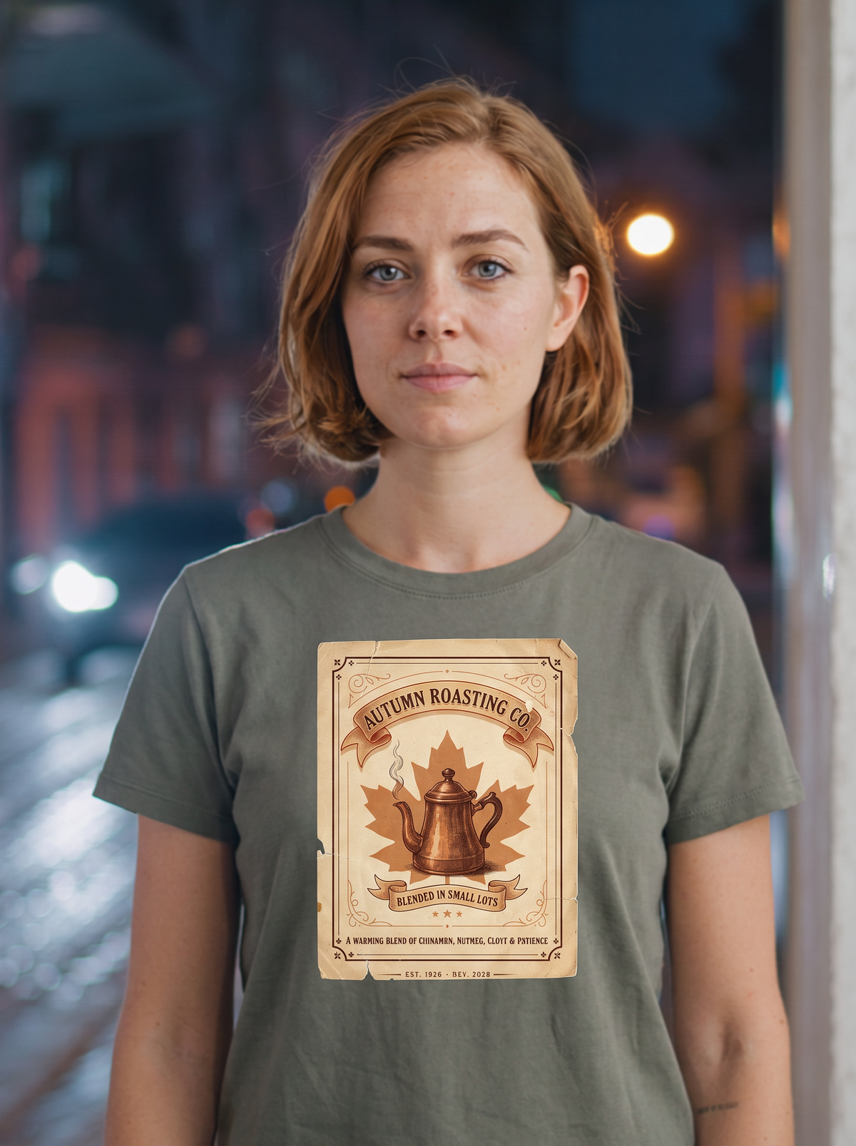 Autumn Roasting Co T-Shirt - Army (lifestyle)