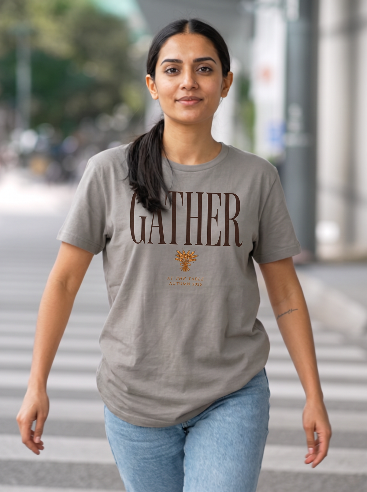 Gather T-Shirt - Granite (lifestyle)
