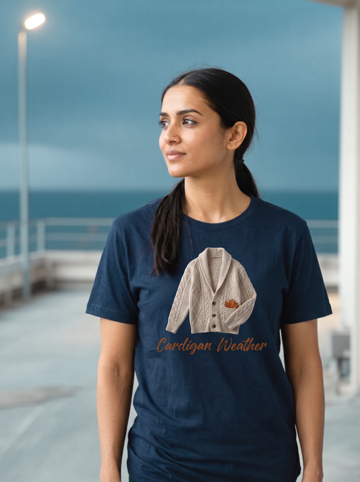 Cardigan Weather T-Shirt - Navy (lifestyle)