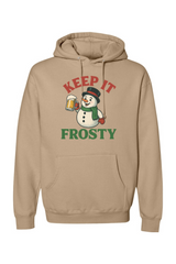 Dark beige Christmas hoodie with 