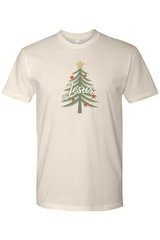 Beige Christmas t-shirt with 