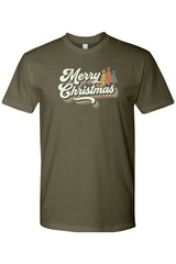 Olive green Christmas t-shirt with 