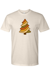 Cream vintage Christmas t-shirt with a retro wavy Christmas tree design cute trendy holiday short sleeve shirt