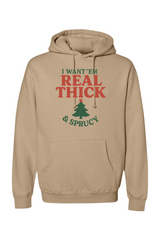 Dark beige Christmas hoodie with 